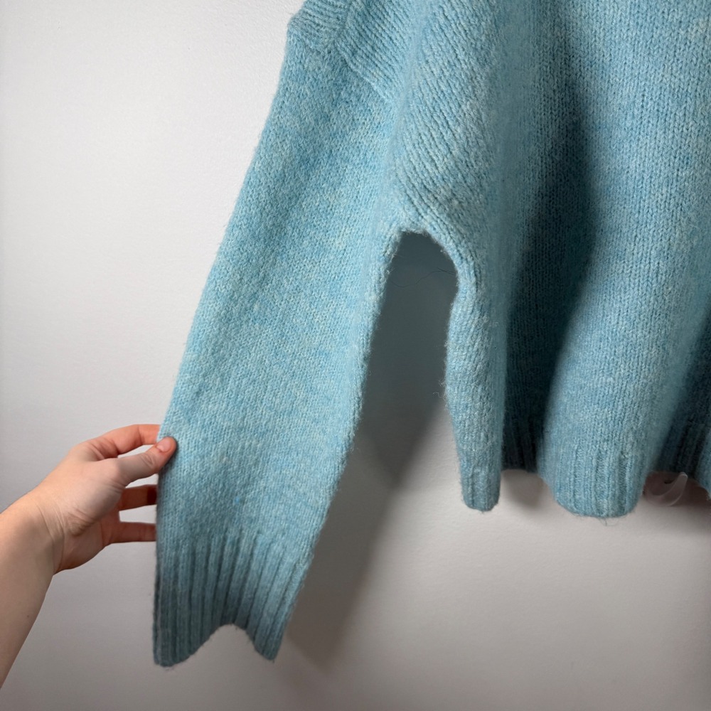 Pilcro Anthropologie Zamora Sweater Blue Cowl Neck Oversized Womens Small - Picture 4 of 11